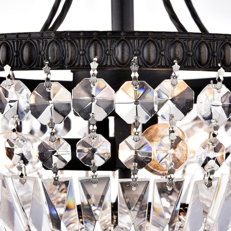 Achenar Crystal 3-light Semi Flush Mount