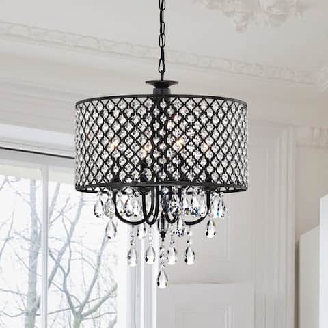 Pluto Crystal 4-light Dimmable Drum Chandelier