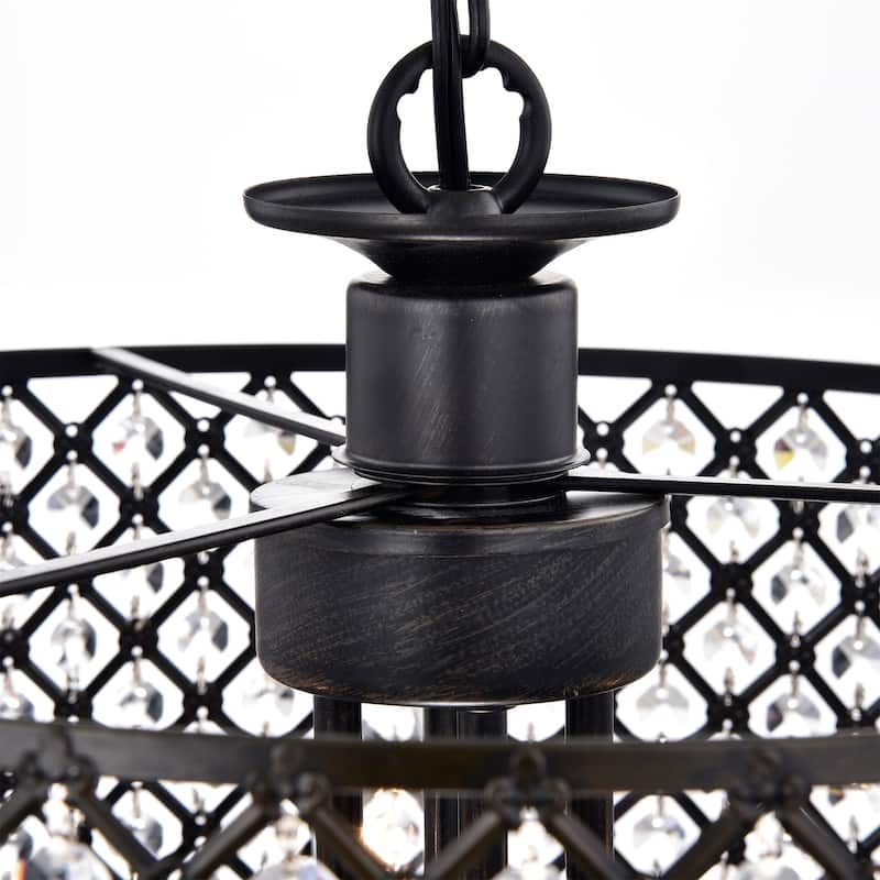 Pluto Crystal 4-light Dimmable Drum Chandelier
