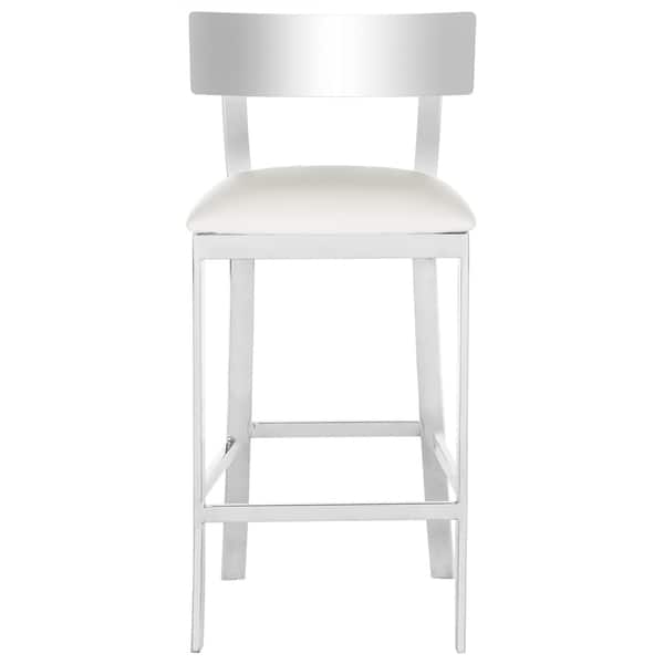 Shop Safavieh 35 Inch Abby Stainless Steel White Counter Stool