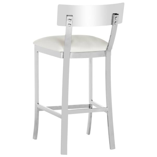Shop Safavieh 35 Inch Abby Stainless Steel White Counter Stool