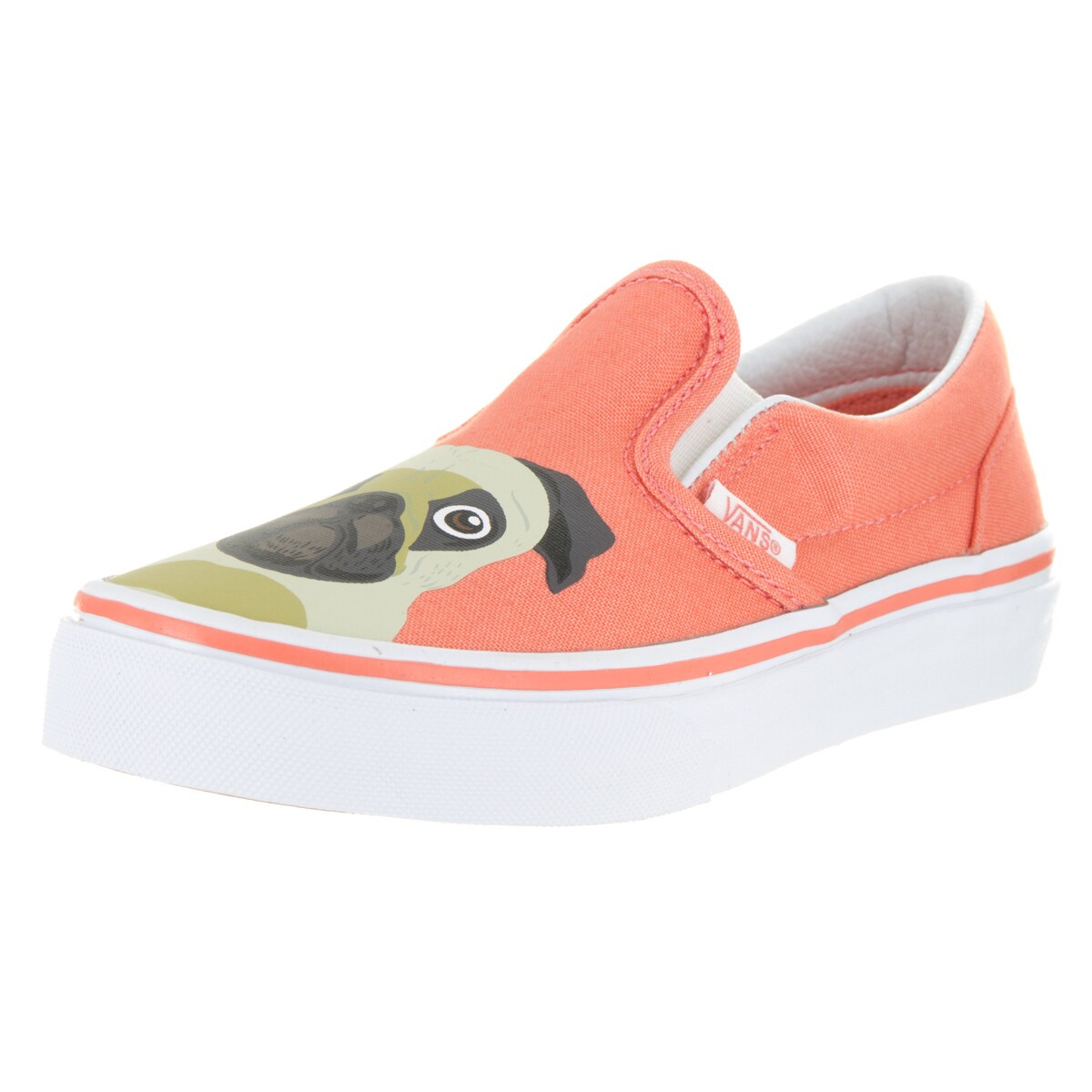 coral slip on vans