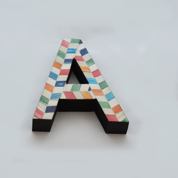 Bone Letters with Chevron Pattern