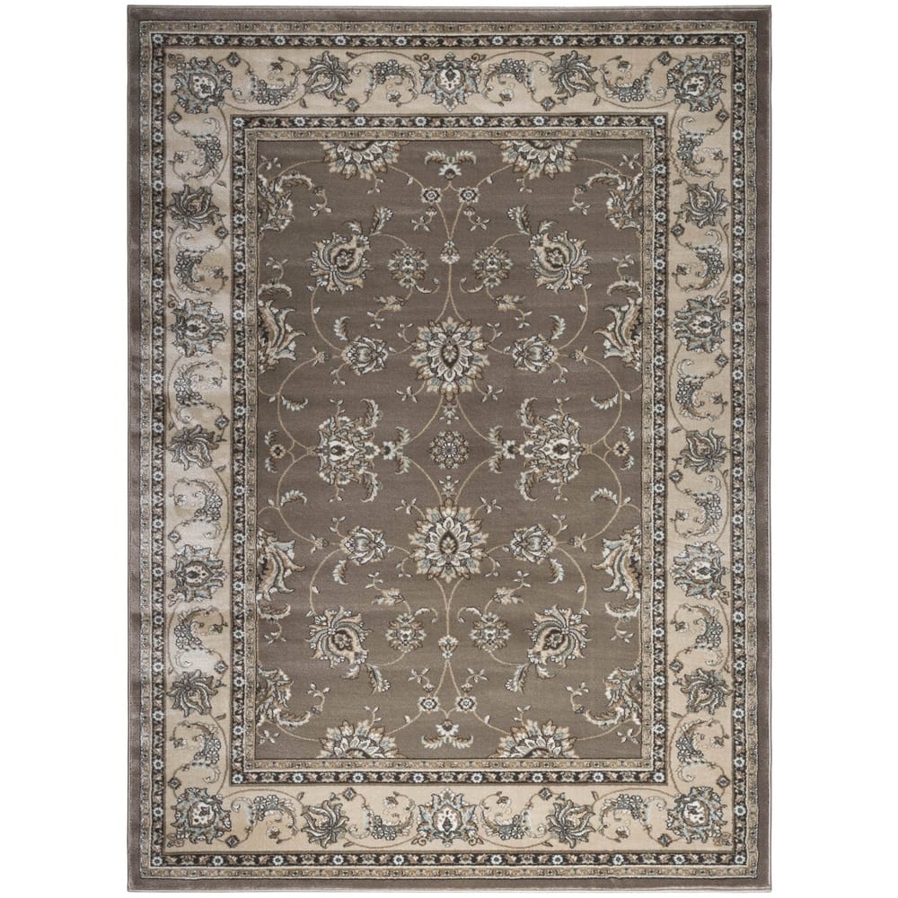 Admire Home Living Plaza Traditional Oriental Floral Scroll Pattern Area Rug