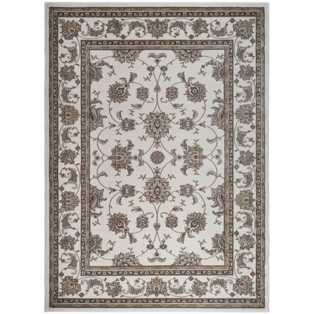 Admire Home Living Plaza Traditional Oriental Floral Scroll Pattern Area Rug