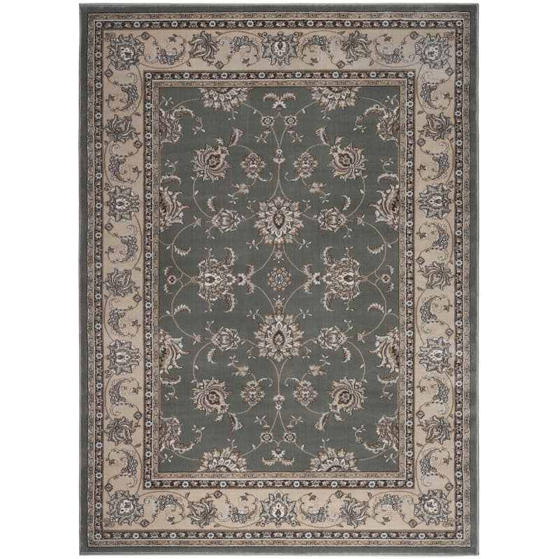 Admire Home Living Plaza Traditional Oriental Floral Scroll Pattern Area Rug - 7'10" x 10'6" - Green