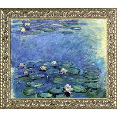 La Pastiche Claude Monet 'water Lilies' (luxury Line) Hand Painted 