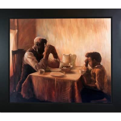 La Pastiche Henry Ossawa Tanner 'The Thankful Poor' Hand Painted Framed Oil Reproduction on Canvas