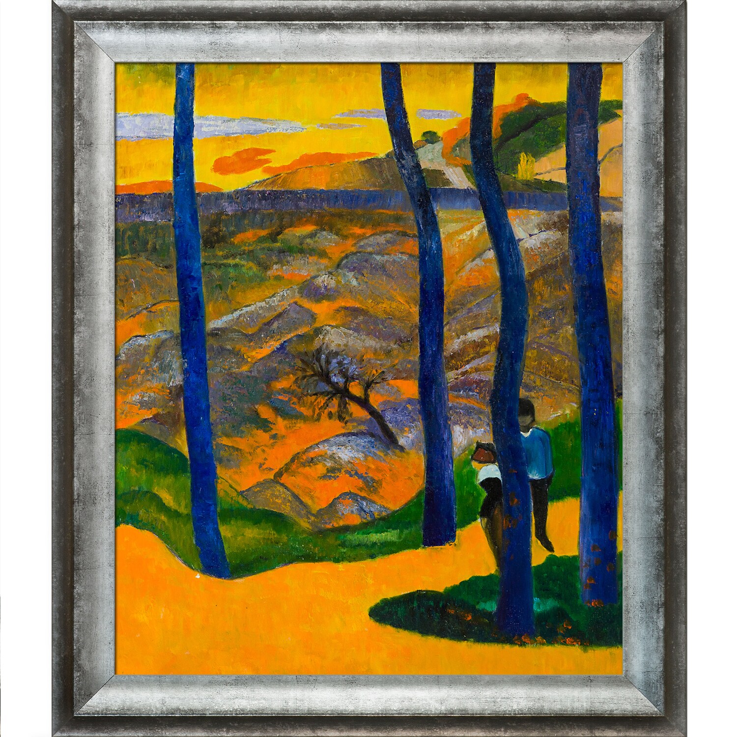 overstockArt Hand Painted Oil Reproduction The Call 1902 by Paul Gauguin with Black Satin Frame