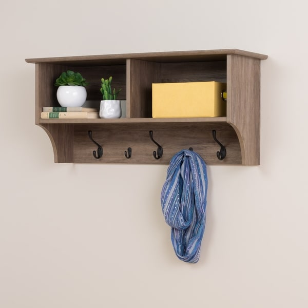 Prepac Drifted Grey Wood 36-inch Wide Floating Entryway Shelf