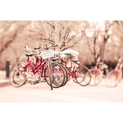 Marmont Hill - 'Little Red Riding Bike' by Morgan J Hartley Painting Print on Wrapped Canvas - Multi-Color