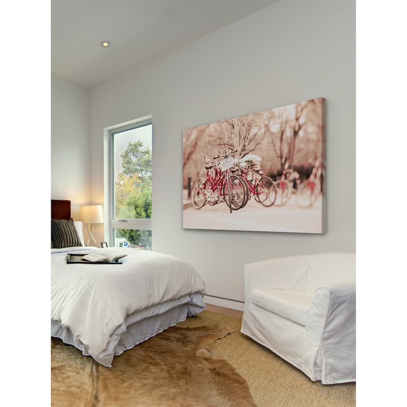 Marmont Hill - 'Little Red Riding Bike' by Morgan J Hartley Painting Print on Wrapped Canvas - Multi-Color