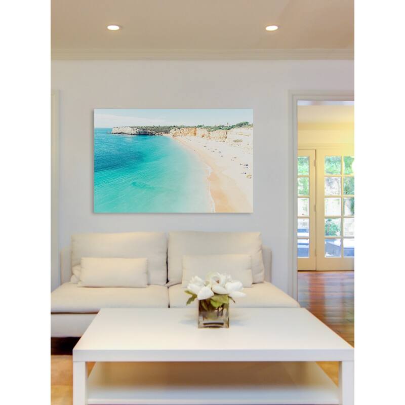 Marmont Hill - 'Aqua Oasis' by Morgan J Hartley Painting Print on Wrapped Canvas - Multi-Color