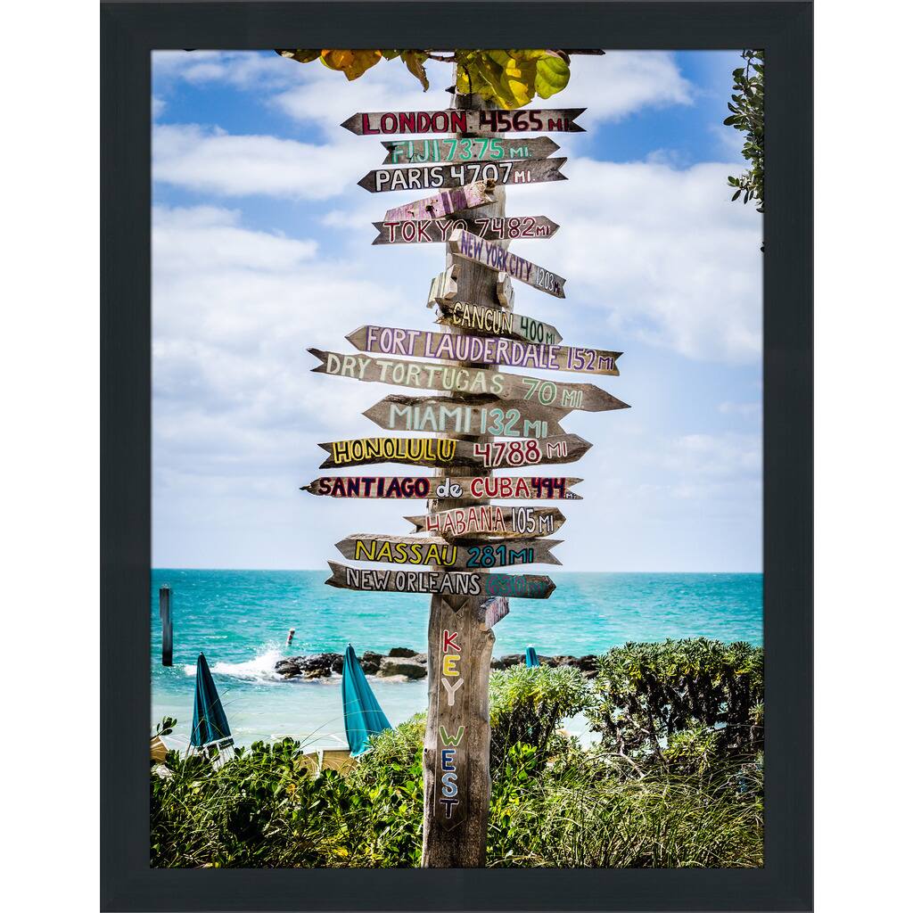 "Key West Signs" Framed Plexiglass Wall Art - Green