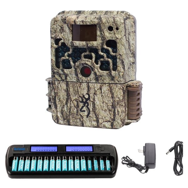 Browning Strike Force Trail Camera with Rechargeable Battery and Charger Bundle