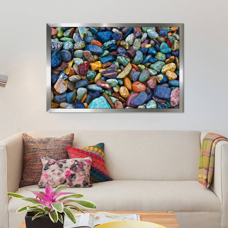 "Water Stones 2" Framed Plexiglass Wall Art