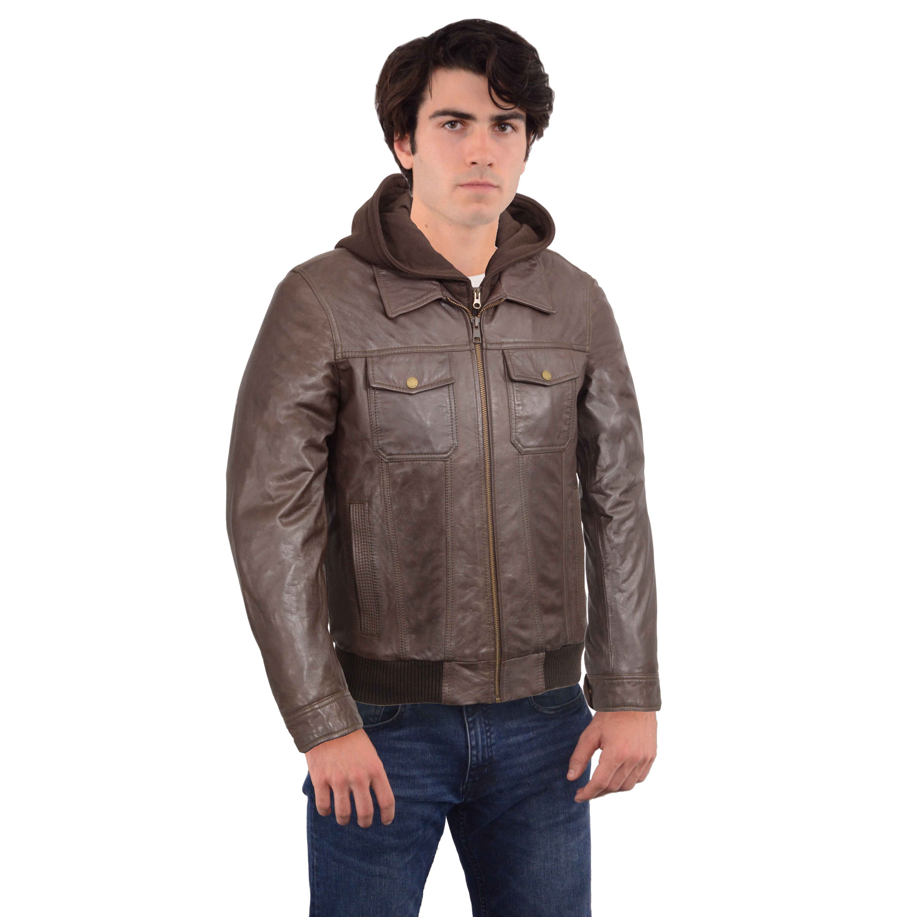 rivet leather jacket