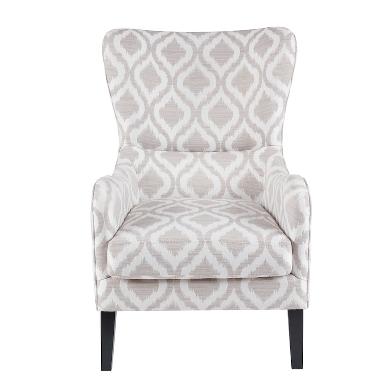 Madison Park Leda Grey/White Swoop Wing Chair
