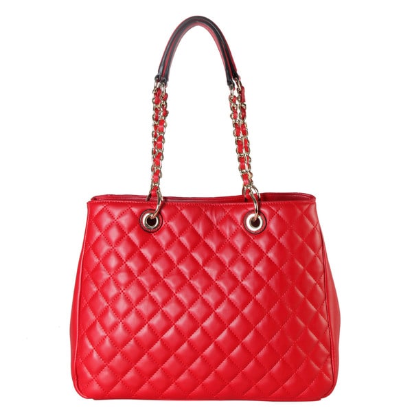 Rimen & Co. Faux Leather Quilted Multispaced Large Tote Handbag