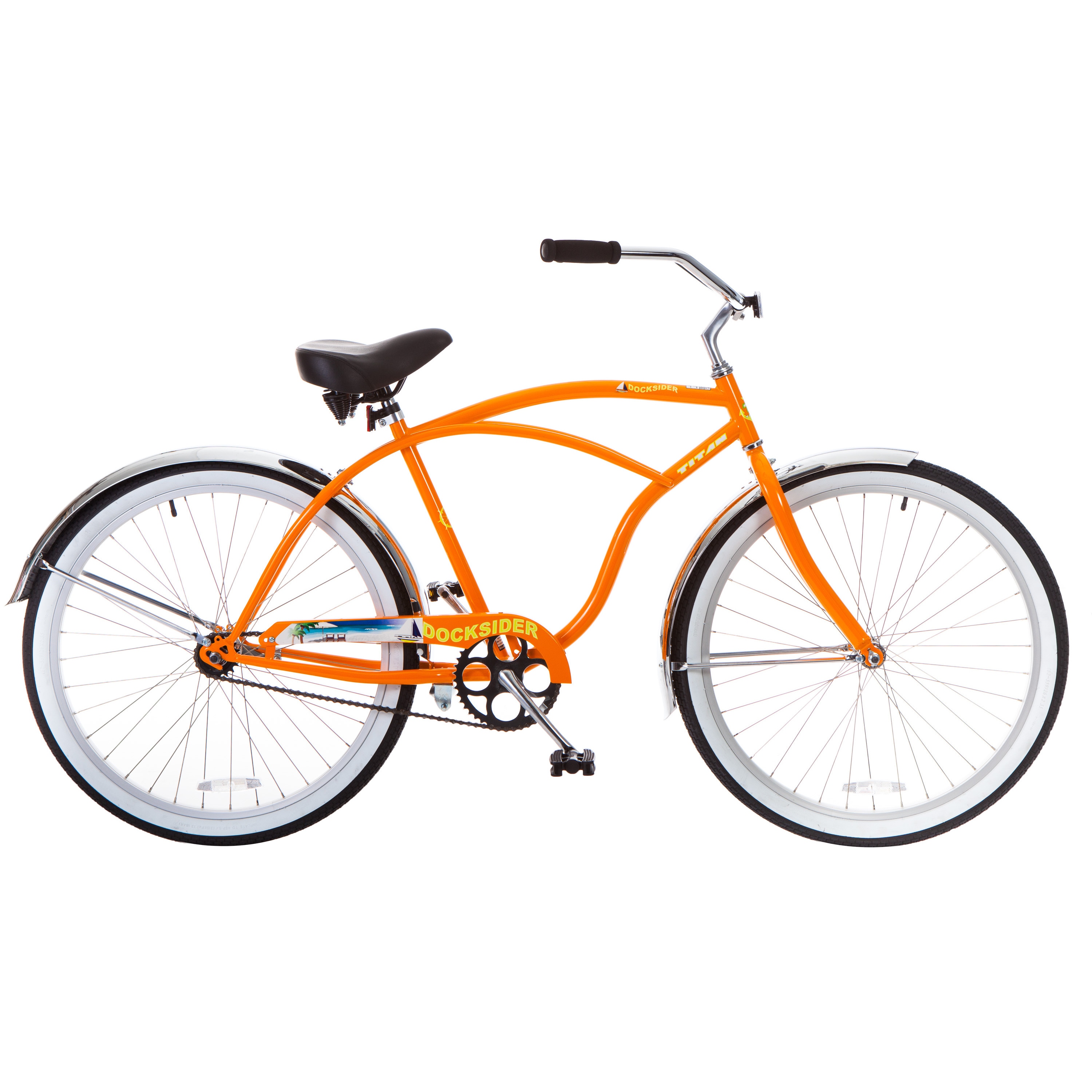 あんきゃめ Docksider Orange Single-Speed Wheel Beach Cruiser Bicycle (26 in