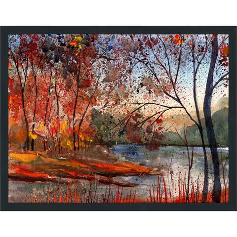 "Autumn Lake" Framed Plexiglass Wall Art
