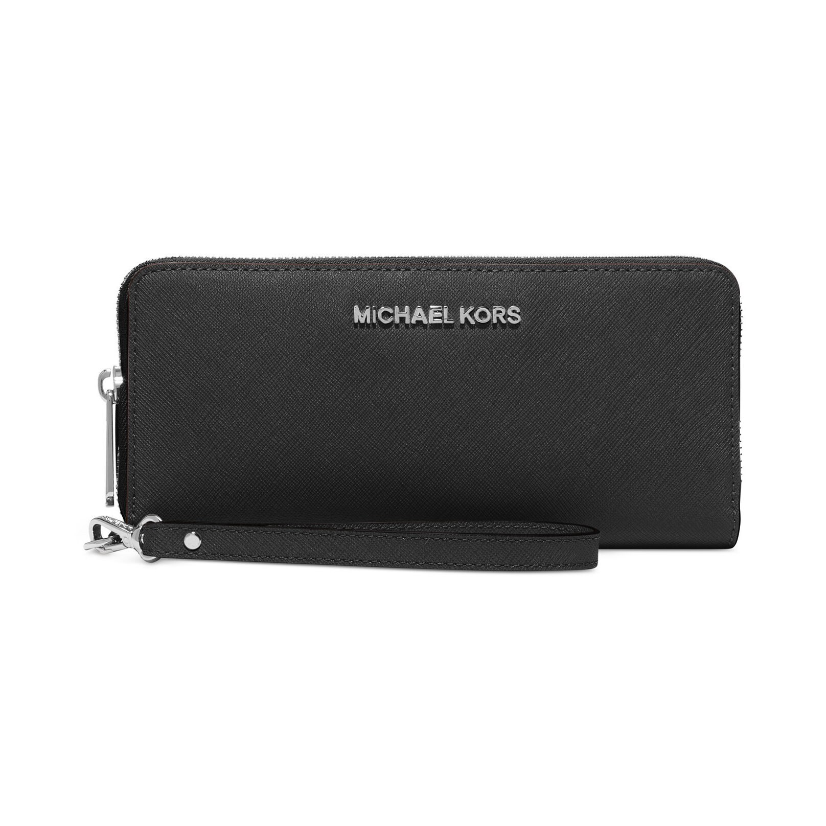michael kors black wallet with silver hardware