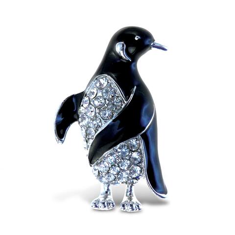 Puzzled Metal Penguin Sparkling Refrigerator Magnet