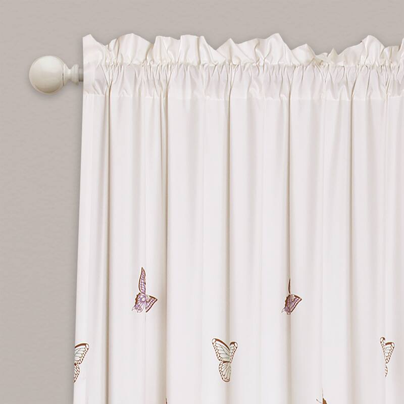 Lush Decor Flutter Butterfly Window Curtain Panel Pair
