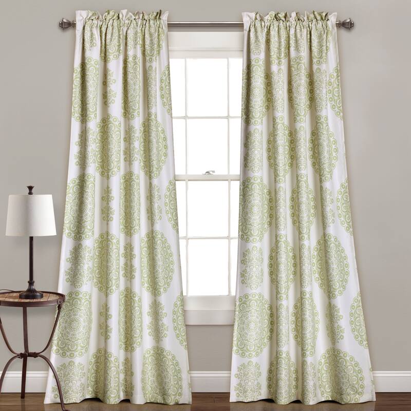 Lush Decor Evelyn Medallion Room-darkening Window Curtain Panel Pair
