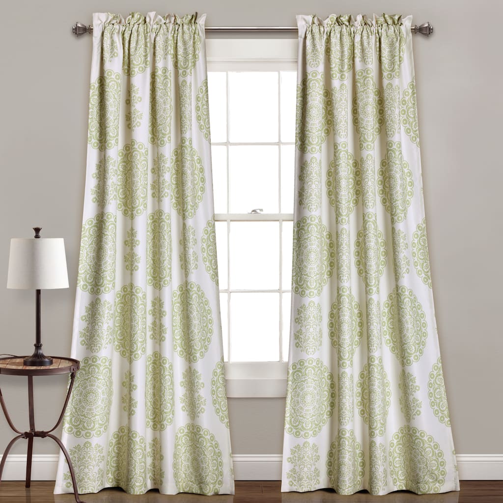 Lush Decor Evelyn Medallion Room-darkening Window Curtain Panel Pair