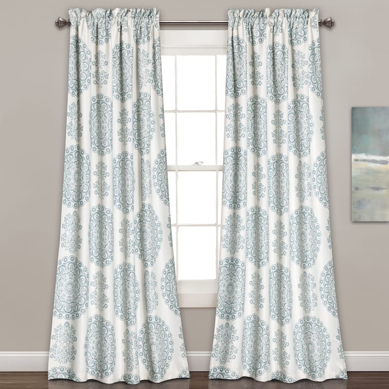 Lush Decor Evelyn Medallion Room-darkening Window Curtain Panel Pair