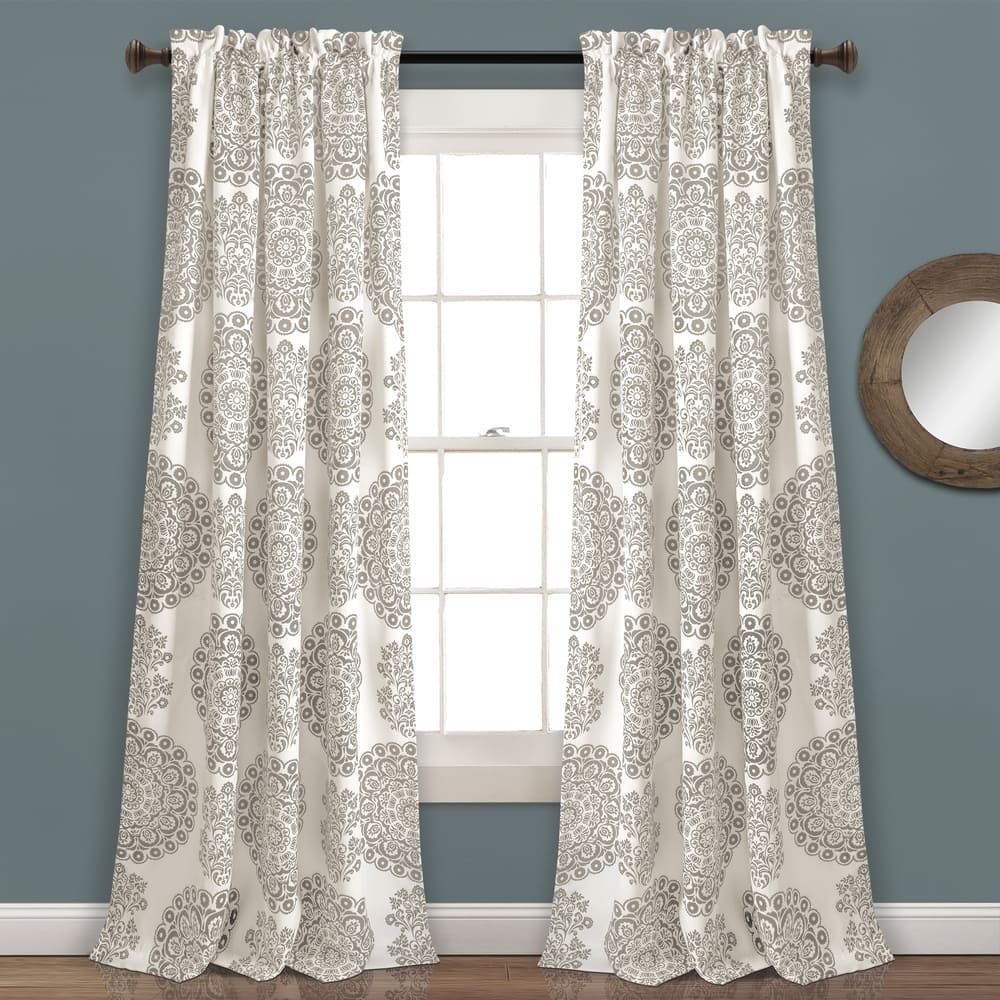 Lush Decor Evelyn Medallion Room-darkening Window Curtain Panel Pair
