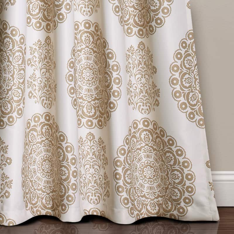 Lush Decor Evelyn Medallion Room-darkening Window Curtain Panel Pair