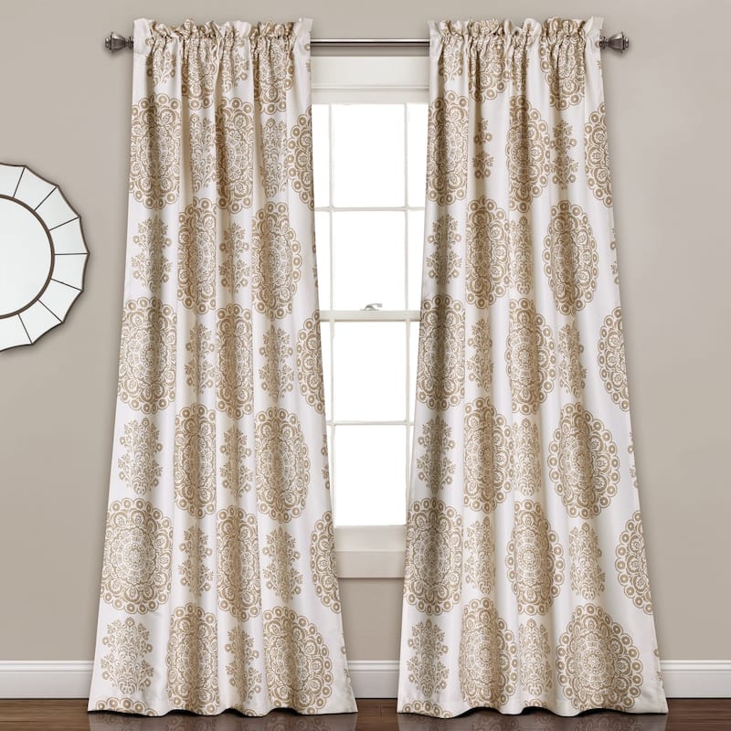 Lush Decor Evelyn Medallion Room-darkening Window Curtain Panel Pair