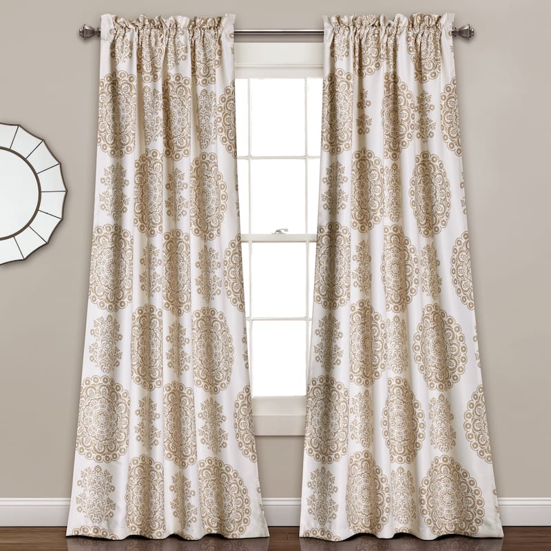 Lush Decor Evelyn Medallion Room-darkening Window Curtain Panel Pair