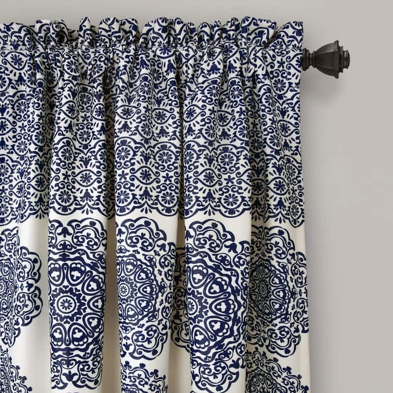 Lush Decor Stripe Medallion Room Darkening Curtain Panel Pair