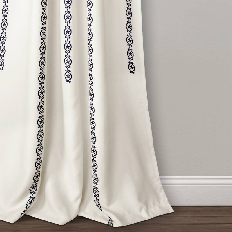 Lush Decor Stripe Medallion Room Darkening Curtain Panel Pair