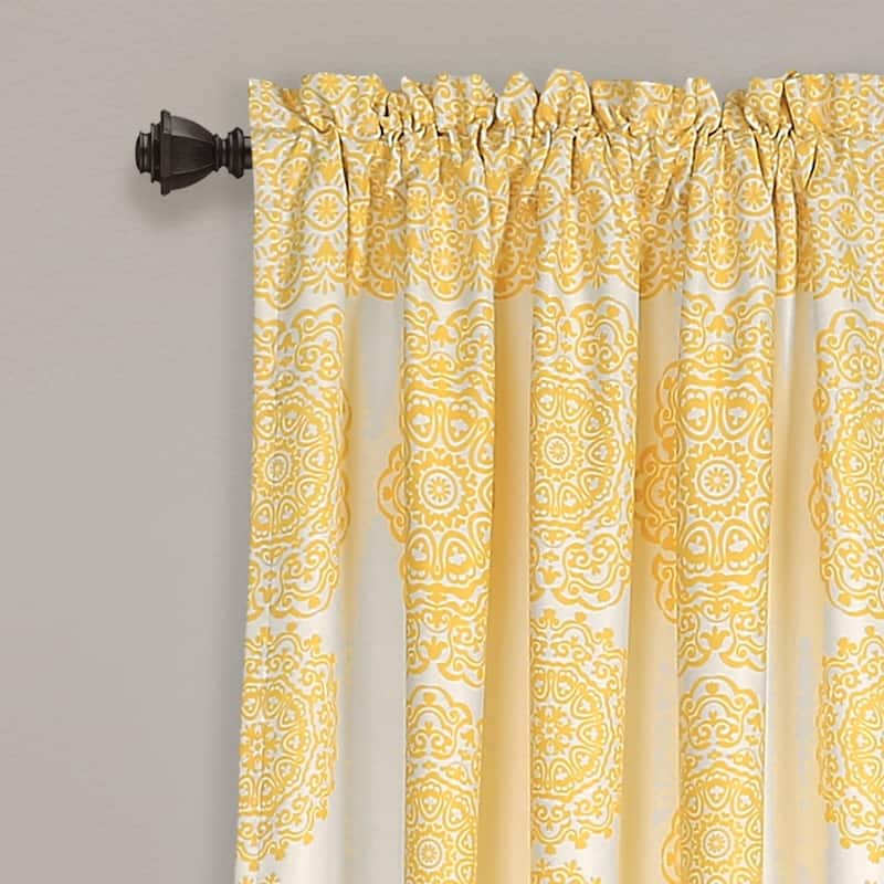 Lush Decor Stripe Medallion Room Darkening Curtain Panel Pair
