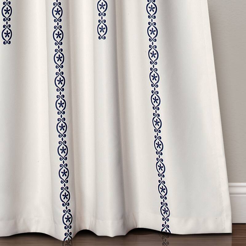Lush Decor Stripe Medallion Room Darkening Curtain Panel Pair