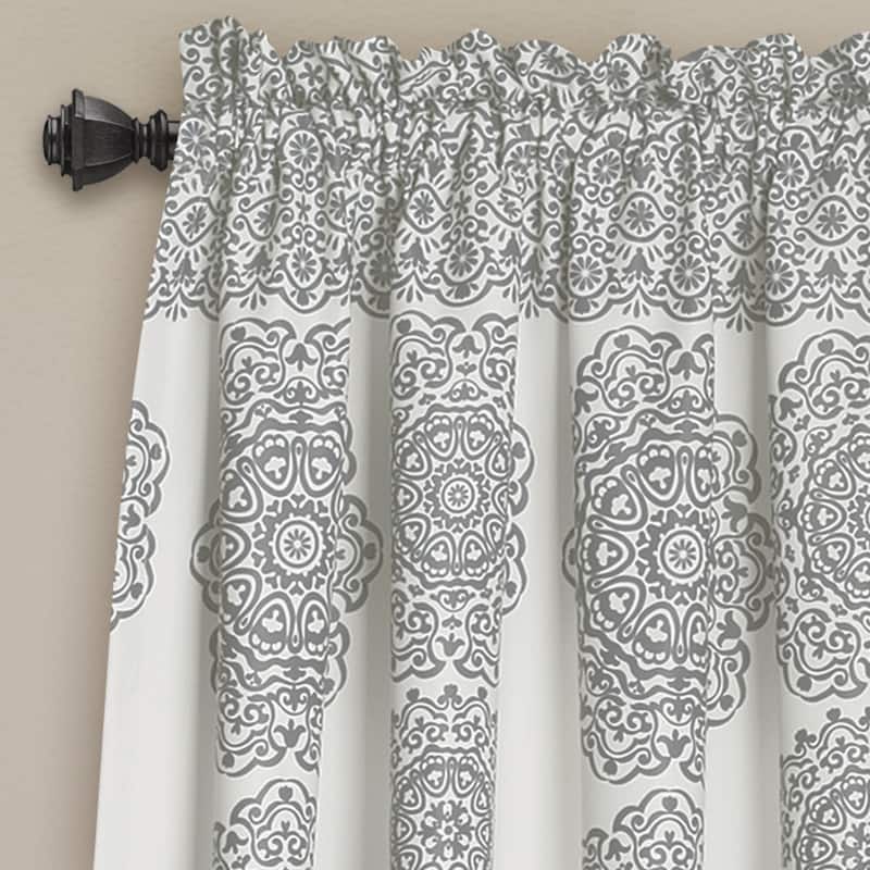 Lush Decor Stripe Medallion Room Darkening Curtain Panel Pair