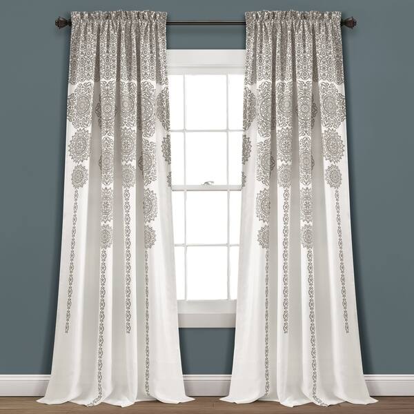 Shop Lush Decor Stripe Medallion Room Darkening Curtain Panel Pair