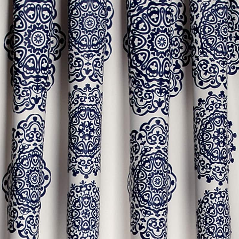 Lush Decor Stripe Medallion Room Darkening Curtain Panel Pair