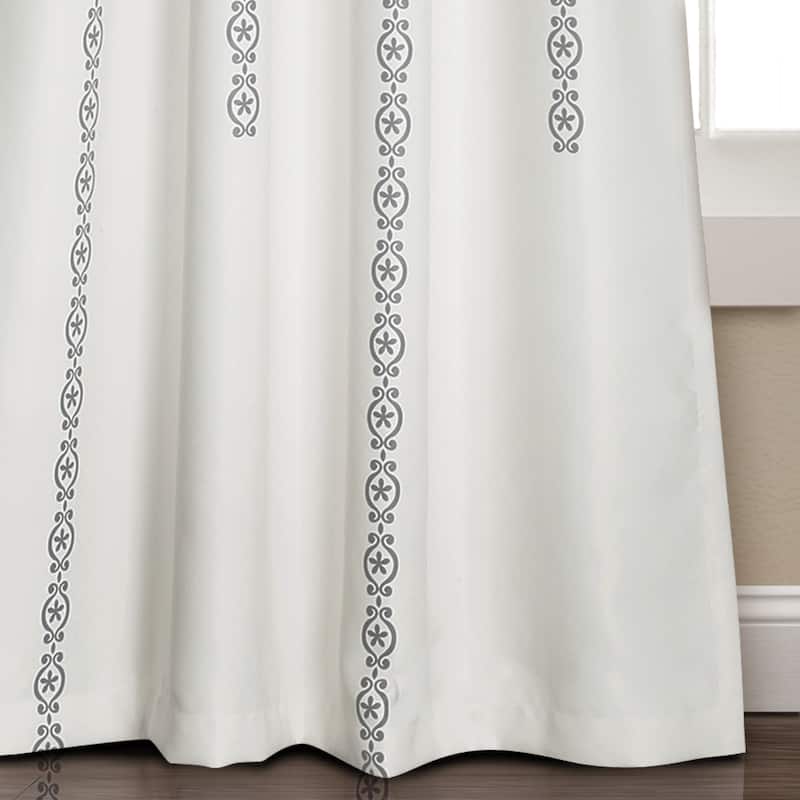 Lush Decor Stripe Medallion Room Darkening Curtain Panel Pair