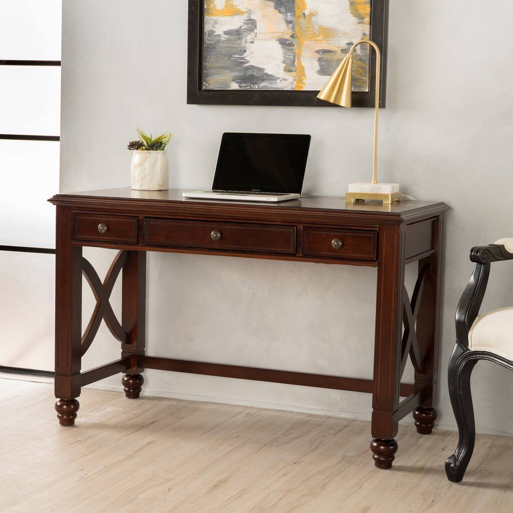 Tennyson Small Wood Study Desk with Drawers by Christopher Knight Home