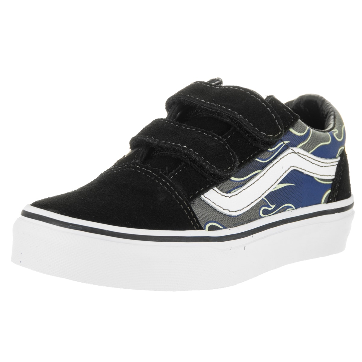 vans old skool v glow flame checkerboard skate shoe