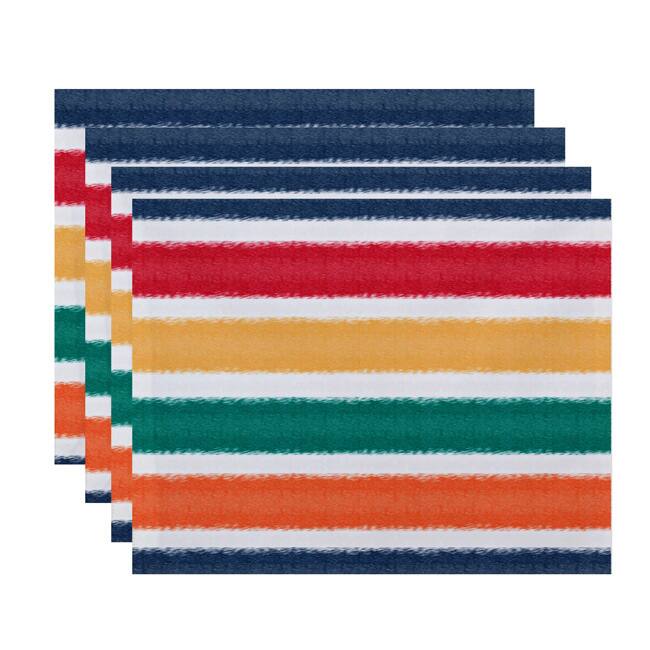 'Fun in the Sun' Colorful Stripe Print Placemats (Set of 4)