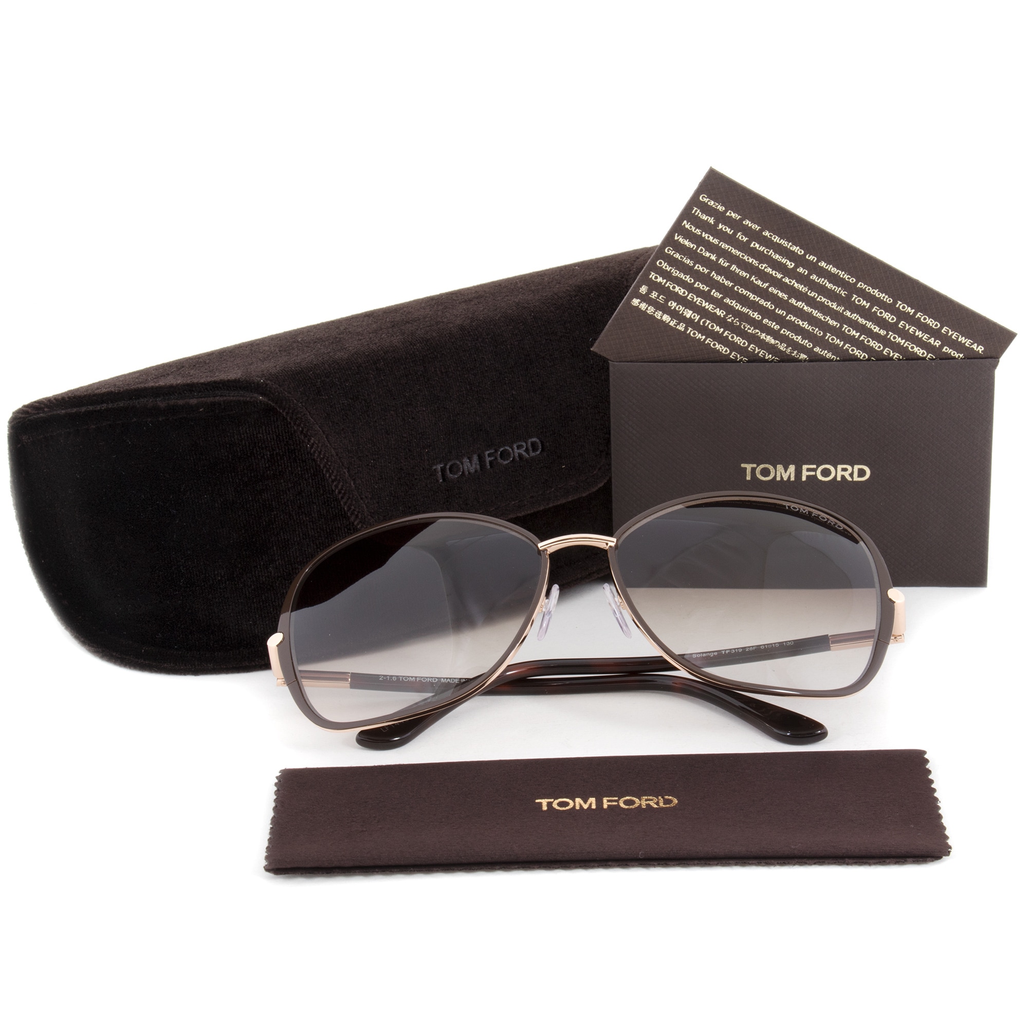 Tom Ford Solange FT0319 28F Rose Gold/Brown Frame Brown  display picture 3