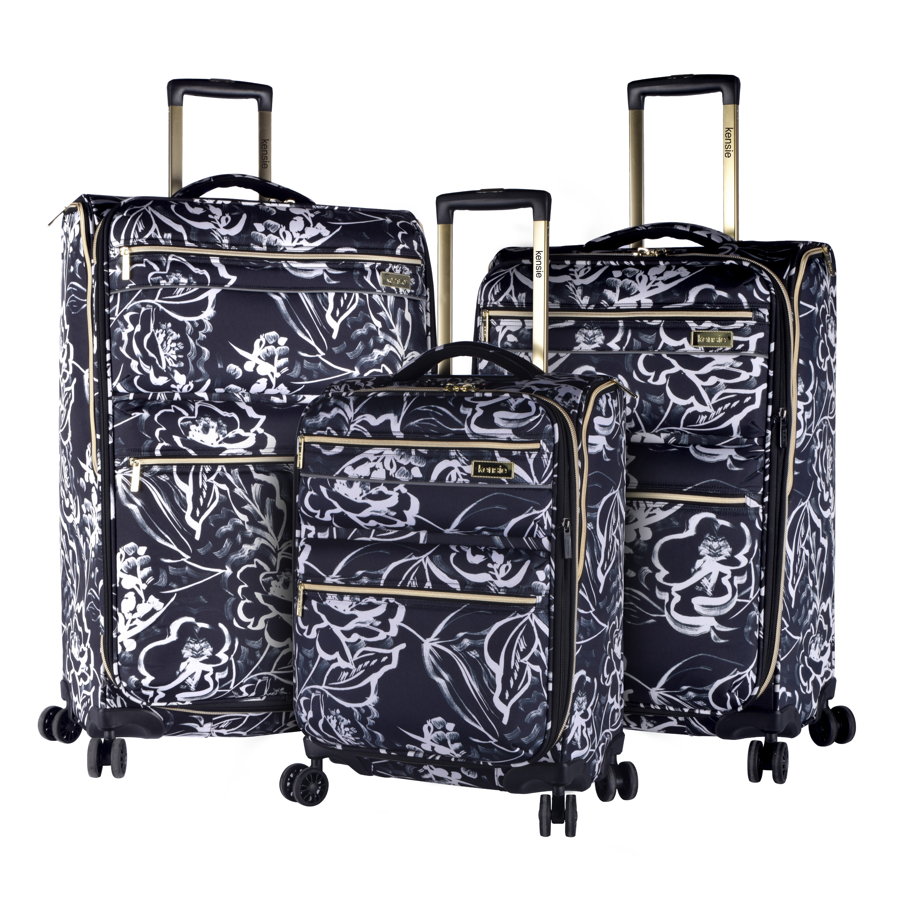 black floral suitcase