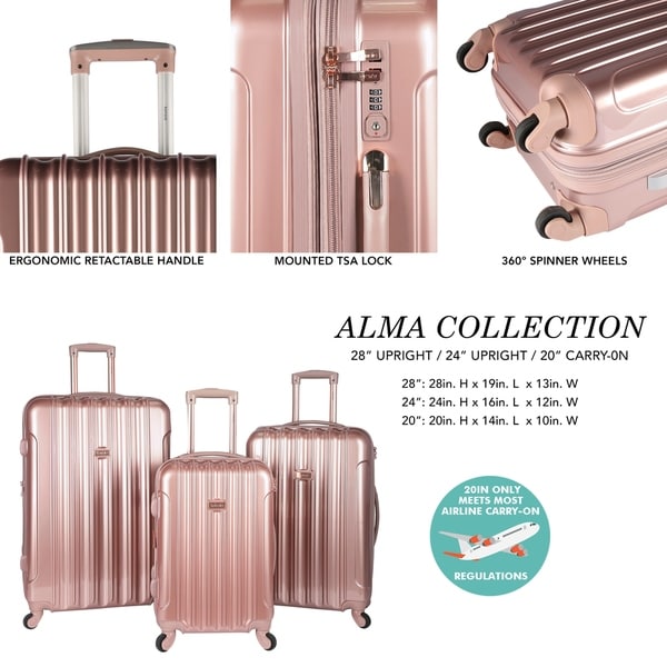 kensie metallic luggage set