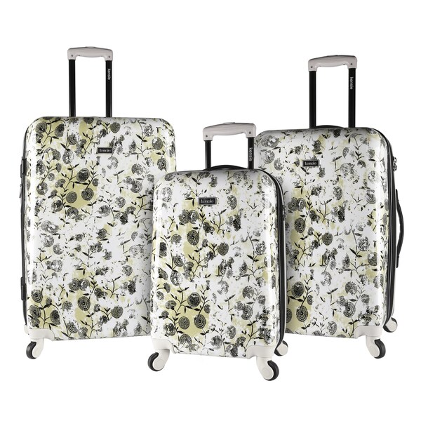white hardside luggage set